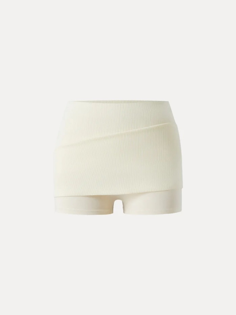 NWT OGL Stretch Cotton Pointelle A-line Mini Skirt w/Built-in Shorts in yellow